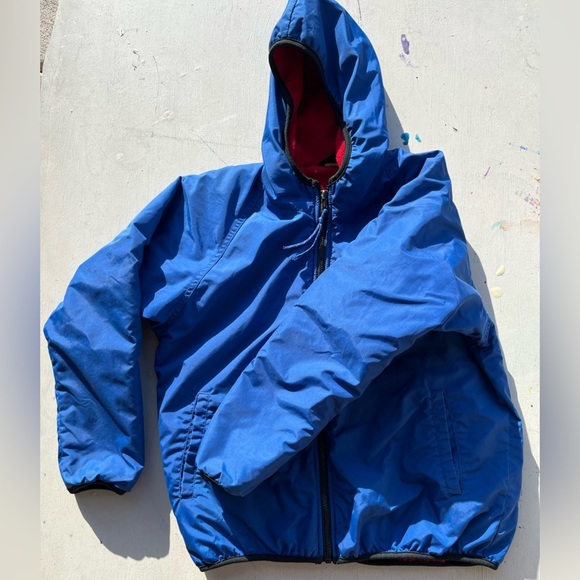 Kid's Vintage REI Jacket Blue Solid L Camp Hike Light Packable Lined Fleece - Picture 8 of 14